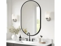 Hauss Spole Accesorios De Cuarto De Baño|Espejo De Cuarto De Baño|Espejo de baño ovalado 50x80 cm en cristal