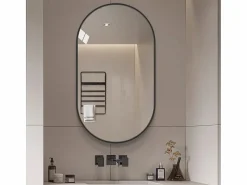 Hauss Spole Accesorios De Cuarto De Baño|Espejo De Cuarto De Baño|Espejo de baño ovalado 50x80 cm en cristal