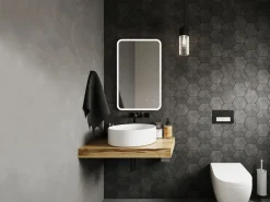 OZAIA Espejo De Pared|Espejo|Espejo de baño rectangular iluminado LIMORICO 50x80 cm