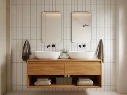 OZAIA Espejo De Pared|Espejo|Espejo de baño rectangular con borde , 50x80cm, DEMETRIA