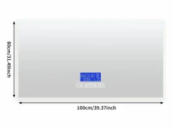 Accesorios De Cuarto De Baño|Espejo De Cuarto De Baño|Espejo de baño redondo de 80 x 100 cm - LED, Bluetooth, temperatura, antivaho, iluminación, táctil, 6 ajustes