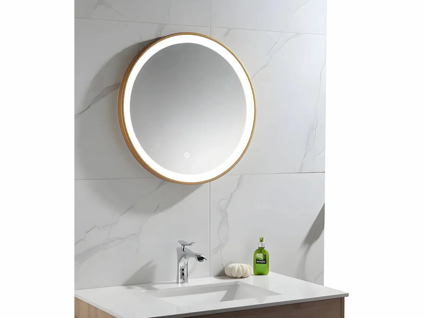 Espejo de baño redondo luces led NUMEA 60x3.5x60 cm^OZAIA Sale