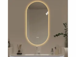 Hauss Spole Accesorios De Cuarto De Baño|Espejo De Cuarto De Baño|Espejo de baño táctil LED con función antivaho, 60x120 cm, cristal