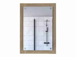 TuHome Espejo de Baño Vanguard con forma rectangular Rovere , 70 cm X 50.2 cm X 3.9 cm , Gris / plata Marru00f3n Outlet
