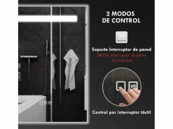 Homcom Espejo de baño Veldra 3 colores táctil plata 70x50 cm Plateado Discount