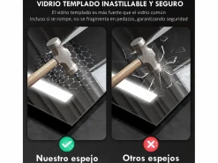 Homcom Espejo de baño Veldra 3 colores táctil plata 70x50 cm Plateado Discount