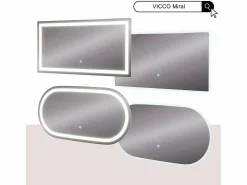 Vicco Accesorios De Cuarto De Baño|Espejo De Cuarto De Baño|Espejo de baño vidrio 100x50x2.8 miral