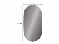 Vicco Accesorios De Cuarto De Baño|Espejo De Cuarto De Baño|Espejo de baño vidrio 100x50x2.8 miral