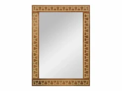 Espejo de baño 50x70x2,5 cm madera maciza de mango y cristal Marru00f3n Best