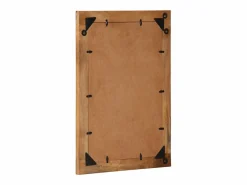 Espejo de baño 50x70x2,5 cm madera maciza de mango y cristal Marru00f3n Best