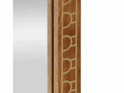 Espejo de baño 50x70x2,5 cm madera maciza de mango y cristal Marru00f3n Best