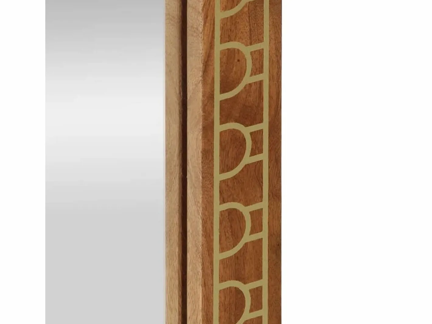 Espejo de baño 50x70x2,5 cm madera maciza de mango y cristal Marru00f3n Best