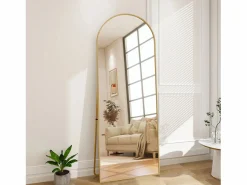 Espejo de cuerpo entero arqueado, 54 x 164 cm, de pared, inclinado, espejo de pie para salón,^ Discount