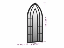 Espejo de jardín 100x45 cm Hierro para uso exterior^ Online