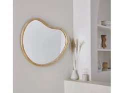 Sweeek Espejo de madera de abeto decorativo de pared, 95cm natural Color natural claro Discount