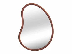 Espejo de madera de abeto decorativo de pared, 65cm nogal^Sweeek Online