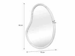 Sweeek Accesorios De Cuarto De Baño|Espejo De Cuarto De Baño|Espejo de madera de abeto decorativo de pared, 95cm nogal