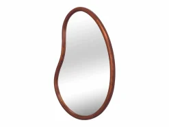 Sweeek Accesorios De Cuarto De Baño|Espejo De Cuarto De Baño|Espejo de madera de abeto decorativo de pared, 95cm nogal