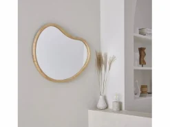 Sweeek Accesorios De Cuarto De Baño|Espejo De Cuarto De Baño|Espejo de madera de abeto decorativo de pared, 85cm natural
