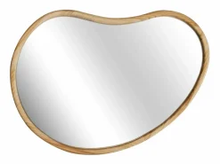 Sweeek Accesorios De Cuarto De Baño|Espejo De Cuarto De Baño|Espejo de madera de abeto decorativo de pared, 85cm natural