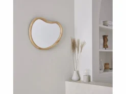 Espejo de madera de abeto decorativo de pared, 65cm natural^Sweeek