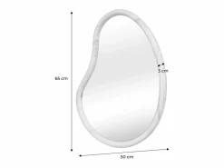 Espejo de madera de abeto decorativo de pared, 65cm natural^Sweeek