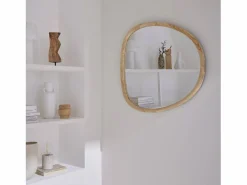 Sweeek Espejo de madera de abeto decorativo de pared, 75cm natural Color natural claro Best