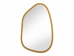 Helloshop26 Accesorios De Cuarto De Baño|Espejo De Cuarto De Baño|Espejo de pared asimétrico 80 x 58 cm dorado 03_0007903