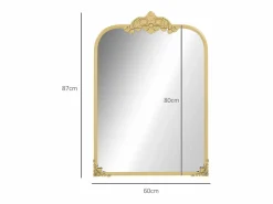 Accesorios De Cuarto De Baño|Espejo De Cuarto De Baño|Espejo de pared barroco, marco decorativo de metal, , 60x87,5 cm