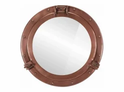 Espejo de pared con forma de ojo de buey Ø50 cm aluminio y cristal^