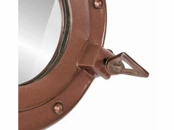 Espejo de pared con forma de ojo de buey Ø50 cm aluminio y cristal^