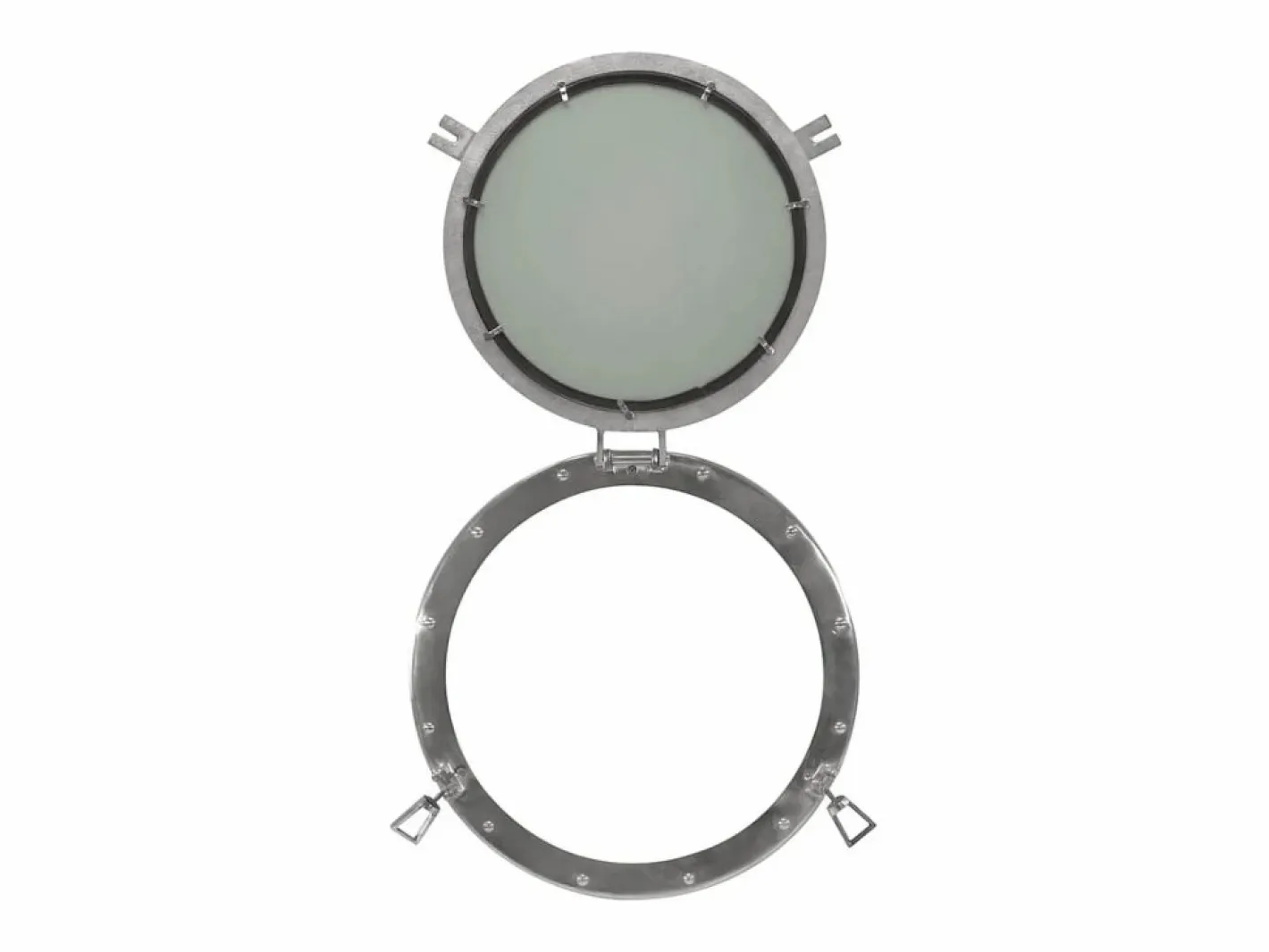 Espejo de pared con forma de ojo de buey Ø50 cm aluminio y cristal^ Sale