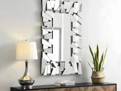 OZAIA Espejo De Pared|Espejo|Espejo de pared de acero inoxidable y cristal - Ancho 120 x Alt. 76 cm - - UYUNI