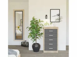 duehome Espejo de pared Kira Cambria - Grafito Marru00f3n Best