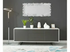 OZAIA Espejo De Pared|Espejo|Espejo de pared LOLA 120 x 2 x 57 cm - Acero inoxidable y MDF -