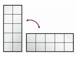 Espejo de pared metal 100x40 cm ES146676 Negro Hot