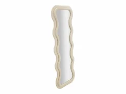 Espejo de pared o de pie diseño ondulado en terciopelo 60x160cm Emily - Crema Beige Best