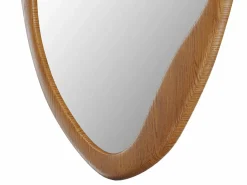 Espejo de pared ovalado, estructura orgánica de madera - L. 50 x Alt. 100 cm - Natural - FUJIAN^OZAIA Hot