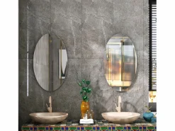 Espejo de pared ovalado sin marco, diseño moderno, para baño o dormitorio, 64 x 37 cm^ Outlet