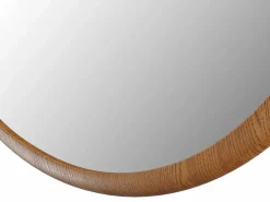 OZAIA Espejo De Pared|Espejo|Espejo de pared redondo con estructura orgánica de madera - D. 60 cm - Natural - FUJIAN