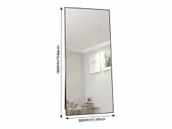 Espejo de pie - Marco de metal - 180 x 80 cm - Rectangular - Para salón o vestidor -^ Clearance