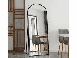 Espejo|Espejo de pie - Marco de metal - 180 x 80 cm - curvo - para salón o vestidor -