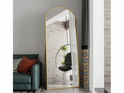 Espejo de pie - Marco de metal - 180 x 80 cm - Arqueado - Para salón o vestidor -^ New