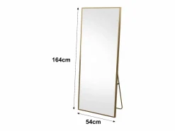 Espejo de pie 164 x 54 cm - espejo autoportante, se puede colgar o apoyar en la pared - espejo de pie grande - Dorado Discount