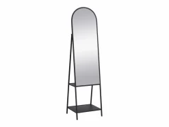 OZAIA Espejo de pie con 2 estantes - Metal - Ancho 46 x Prof. 41 x Alt. 172 cm - - LIVIO Negro Best