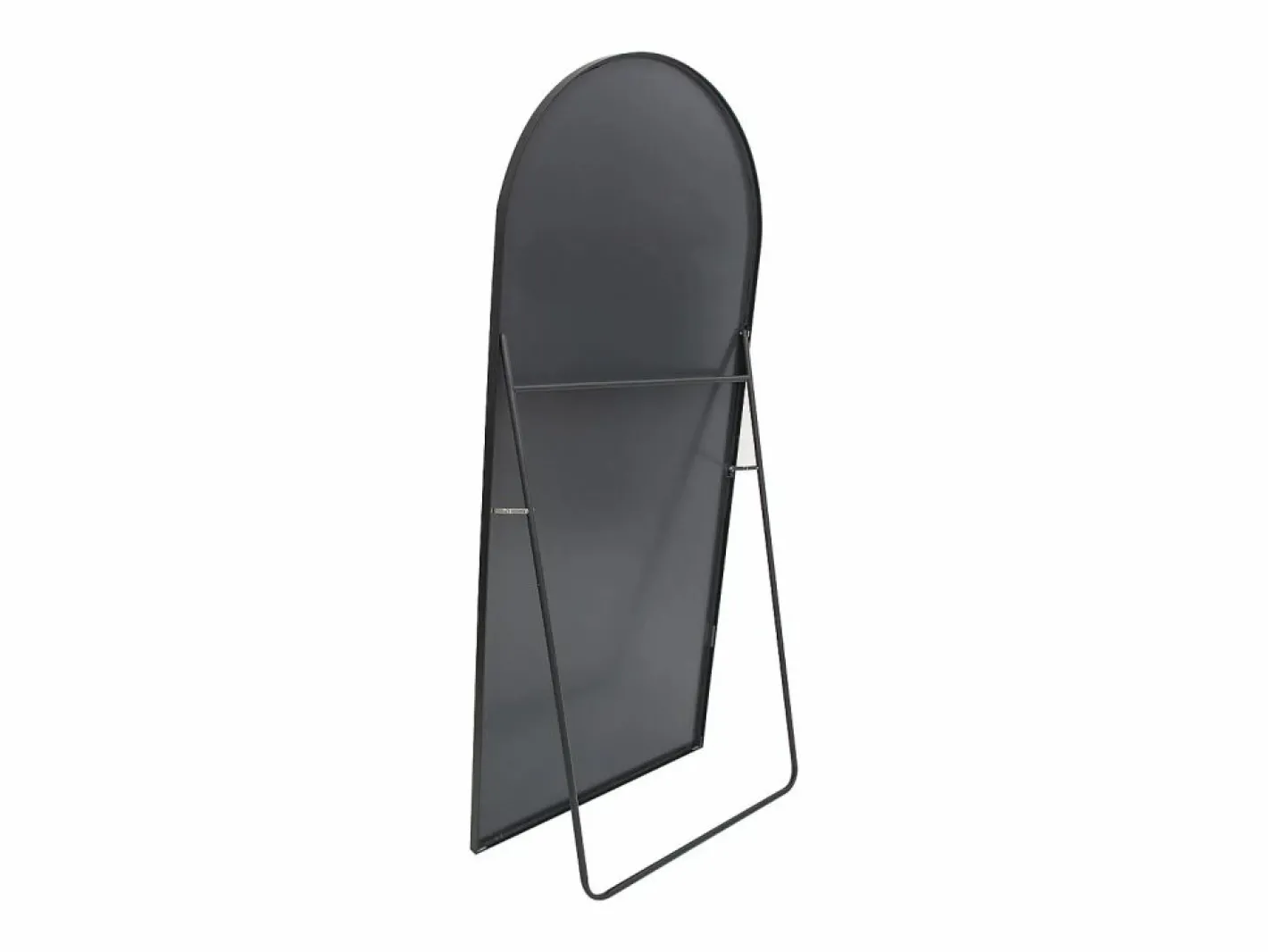Espejo|Espejo de pie, marco de aluminio con soporte, alto 162 cm, ancho 53 cm,