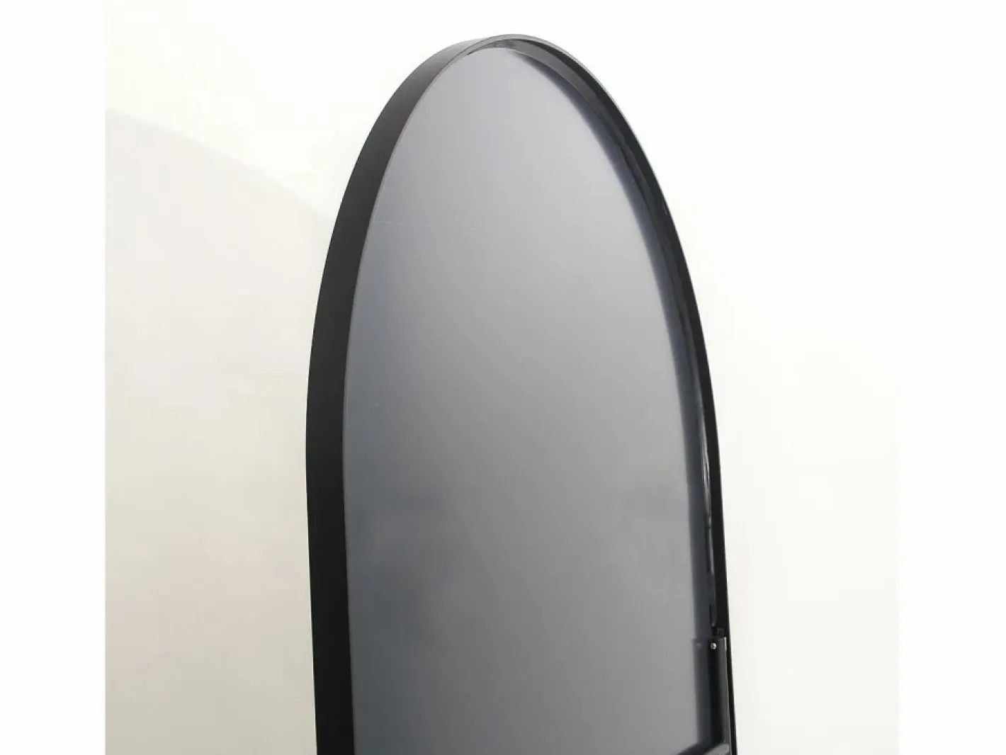 Espejo|Espejo de pie, marco de aluminio con soporte, alto 162 cm, ancho 53 cm,