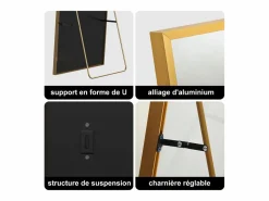 Espejo de pie rectangular 164×54 cm con marco – Diseño minimalista y moderno^ New