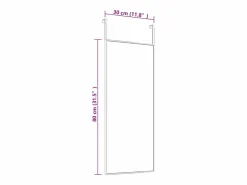 Accesorios De Cuarto De Baño|Espejo De Cuarto De Baño|Espejo de puerta 30x80 cm Cristal y aluminio
