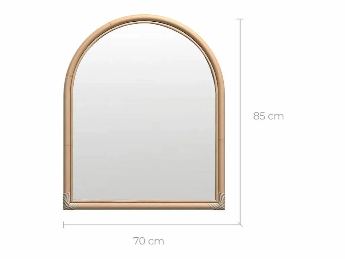 Rendez-Vous Déco Espejo de ratán natural 70x85 cm - Indra Beige Online